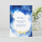 Celestial Watercolor Babydusche Einladung (Stehend Vorderseite)