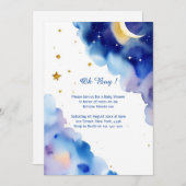 Celestial Watercolor Babydusche Einladung (Vorne/Hinten)