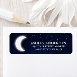 Celestial Watercolor Blue Sky Moon Stars