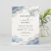 Celestial Watercolor Cloud Wedding Einladung (Stehend Vorderseite)