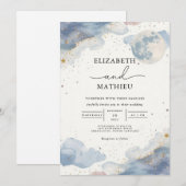 Celestial Watercolor Cloud Wedding Einladung (Vorne/Hinten)