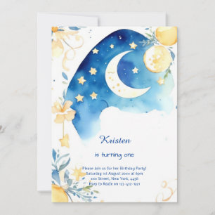 Celestial Watercolor Einladung zum Geburtstag