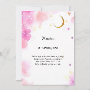 Celestial Watercolor Einladung zum Geburtstag