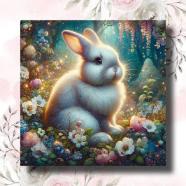 Celestial Watercolor Garden Bunny Rabbit Ostern Feiertagskarte