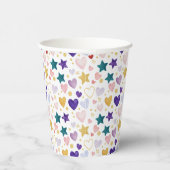 Celestial Watercolor Hearts Pappbecher (Rechts)