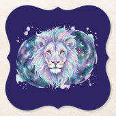 Celestial Watercolor Lion Galaxy Coaster Untersetzer (Vorderseite)