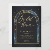Celestial Waters Arch Starry Zodiac Bridal Shower Einladung (Vorderseite)