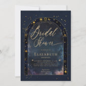 Celestial Waters Starry Zodiac Moon Bridal Shower Einladung (Vorderseite)