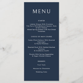 Celestial Wedding Abstrakt Dark Blue Golden Menükarte