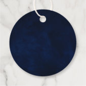 Celestial Wedding Blue Sky Moon Stars Floral Round Geschenkanhänger (Rückseite)