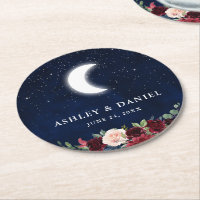 Celestial Wedding Blue Sky Moon Stars Floral