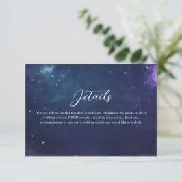 Celestial Wedding Details Card mit Monogramm Begleitkarte