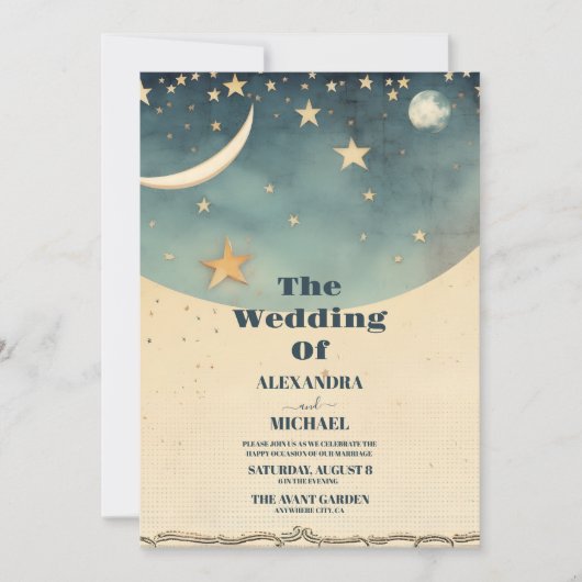 Celestial Wedding Einladung (Vorderseite)