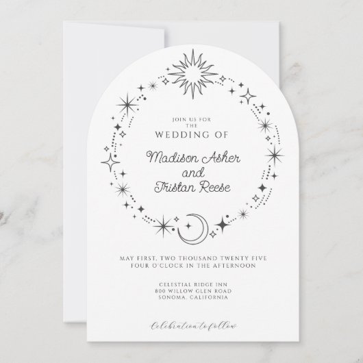 Celestial Wedding Einladung (Vorderseite)