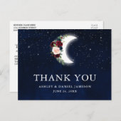 Celestial Wedding Floral Moon Stars Vielen Dank Postkarte (Vorne/Hinten)
