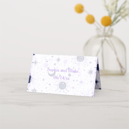Celestial Wedding Folded Platzkarte (Rückseite)