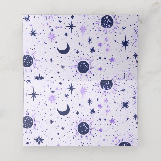 Celestial Wedding Folded Platzkarte (Innenseite Aufgefaltet)