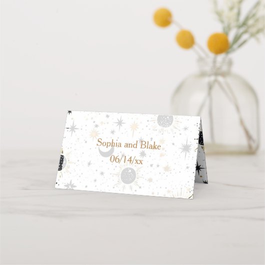 Celestial Wedding Folded Platzkarte (Rückseite)