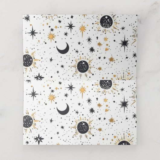 Celestial Wedding Folded Platzkarte (Innenseite Aufgefaltet)