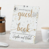 Celestial Wedding Guest Book Pedestal Sign Sockelschild (In SItu)