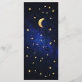Celestial Wedding Menu - Elegante Blue Gold Stars Menükarte (Rückseite)