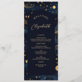 Celestial Wedding Menu mit Gast Name Menükarte (Vorderseite)