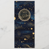 Celestial Wedding Menu mit Gast Name Menükarte (Rückseite)