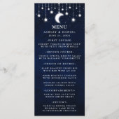 Celestial Wedding Moon Stars Lights Menu Menükarte (Vorderseite)