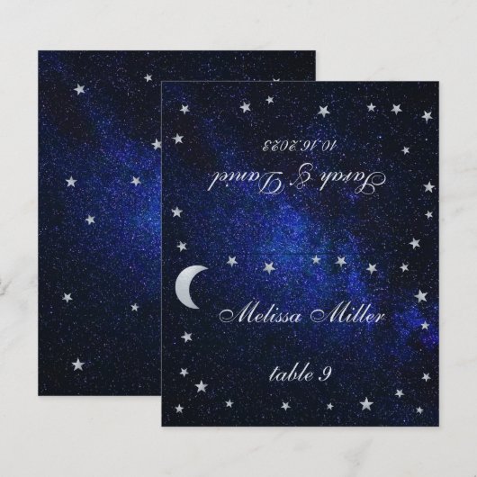 Celestial Wedding Platzkarte - Gast Name (Vorne/Hinten)