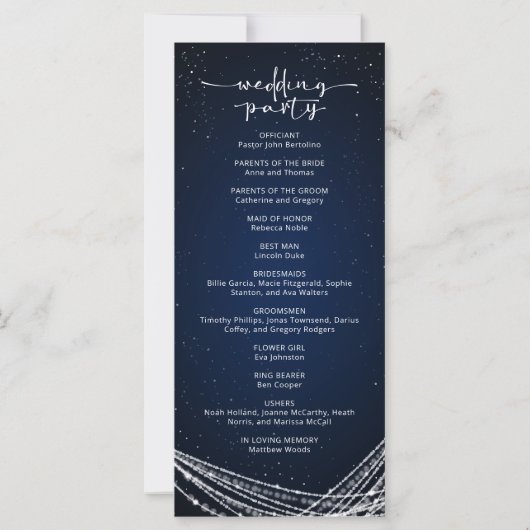 Celestial Wedding Program (Rückseite)