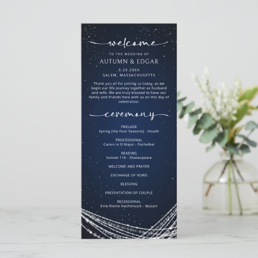 Celestial Wedding Program (Stehend Vorderseite)