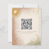 Celestial Wedding RSVP Card QR Code Rosa Sage Gold Karte (Rückseite)