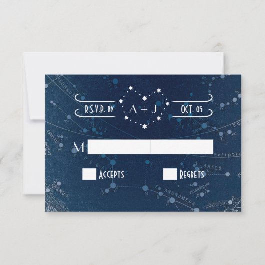 Celestial Wedding RSVP-Karte RSVP Karte (Vorderseite)