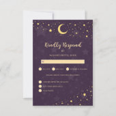 Celestial Wedding RSVP Lila Stars (Vorderseite)