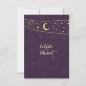 Celestial Wedding RSVP Lila Stars Karte (Rückseite)