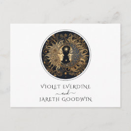 Celestial Wedding RSVP Postcard Postkarte