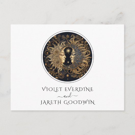 Celestial Wedding RSVP Postcard Postkarte (Vorderseite)