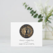Celestial Wedding RSVP Postcard Postkarte (Stehend Vorderseite)