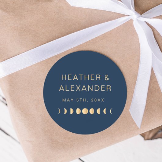 Celestial Wedding Runder Aufkleber