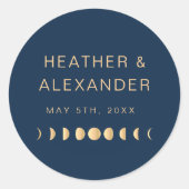 Celestial Wedding Runder Aufkleber (Vorderseite)