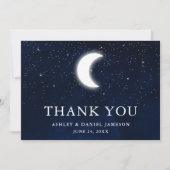 Celestial Wedding Sky Moon Stars Dankeskarte (Vorderseite)
