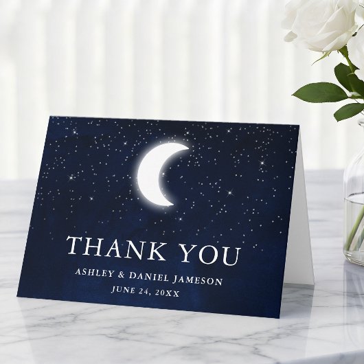 Celestial Wedding Sky Moon Stars Falten Dankeskarte