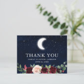 Celestial Wedding Sky Moon Stars Floral Vielen Dan Postkarte (Stehend Vorderseite)