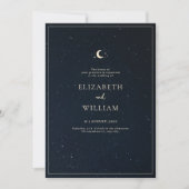Celestial Wedding Starry Night Sky Elegant Wedding Einladung (Vorderseite)