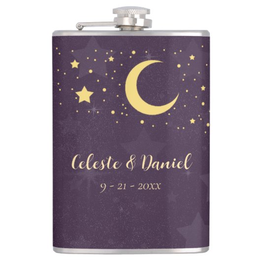 Celestial Wedding Starry Sky Flachmann (Vorderseite)