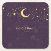Celestial Wedding Starry Sky Rechteckiger Pappuntersetzer (Vorderseite)