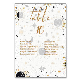 Celestial Wedding Tischnummern mit Gästebamen