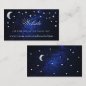 Celestial Wedding Website Moon & Stars Blue Night Begleitkarte (Vorne/Hinten)