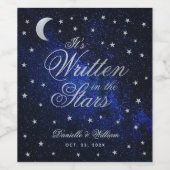 Celestial Wedding Writed in the Stars Moon Script Weinetikett (Einzelnes Label)