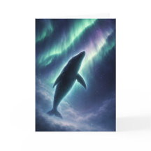 Celestial Whale Northern Lights Card